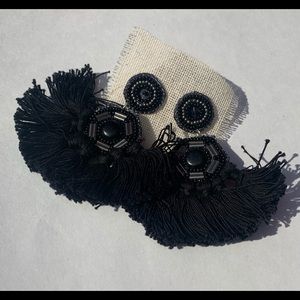 New Black Yarn Earrings